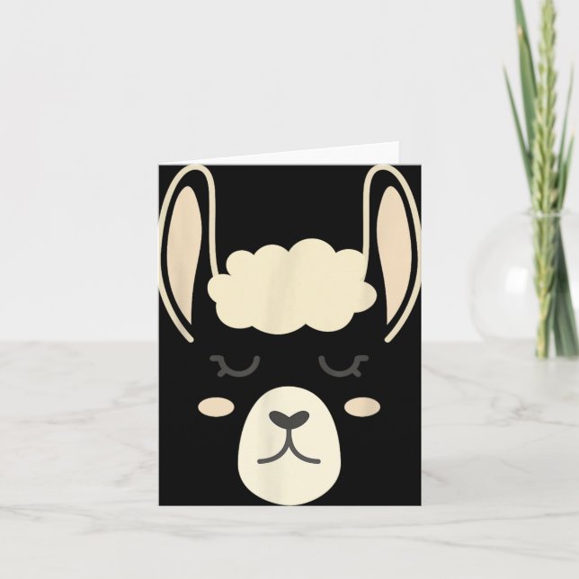 Llama Face Funny Halloween Costume Alpacas  Card (Front)