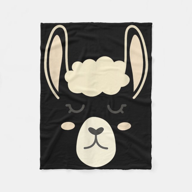 Llama Face Funny Halloween Costume Alpacas  Fleece Blanket (Front)