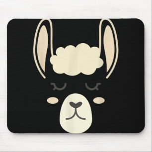 Llama Face Funny Halloween Costume Alpacas Mouse Pad