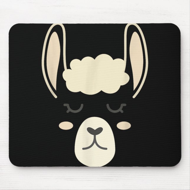 Llama Face Funny Halloween Costume Alpacas  Mouse Pad (Front)
