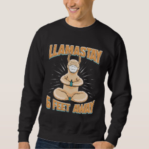 Llama Face Mask Yoga Meditation Social Distancing Sweatshirt
