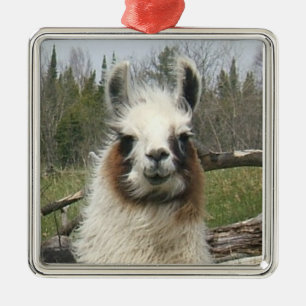 LLAMA FACE METAL TREE DECORATION