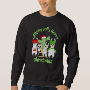 Llama Family Men Women and Kids Cute Christmas Sweatshirt