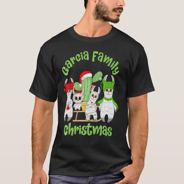 Llama Family Men Women And Kids Garcia Family Chri T-Shirt (Front)