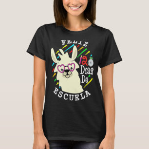 Llama Feliz 120 Dias De Escuela 120 Days Of Schoo T-Shirt