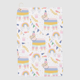 Llama Fiesta Festive Party Pattern Golf Towel