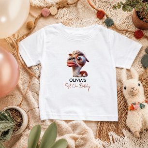 Llama Fiesta Funny Caricature 1st Birthday Baby T-Shirt