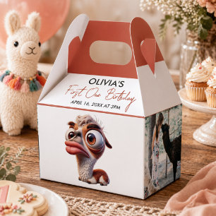 Llama Fiesta Funny Caricature 1st Birthday Favour Box