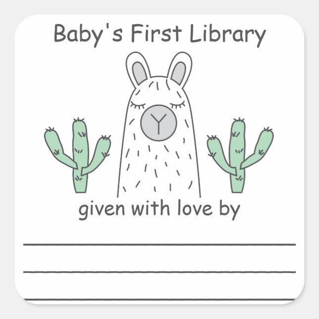 Llama First Library Bookplate Sticker (Front)