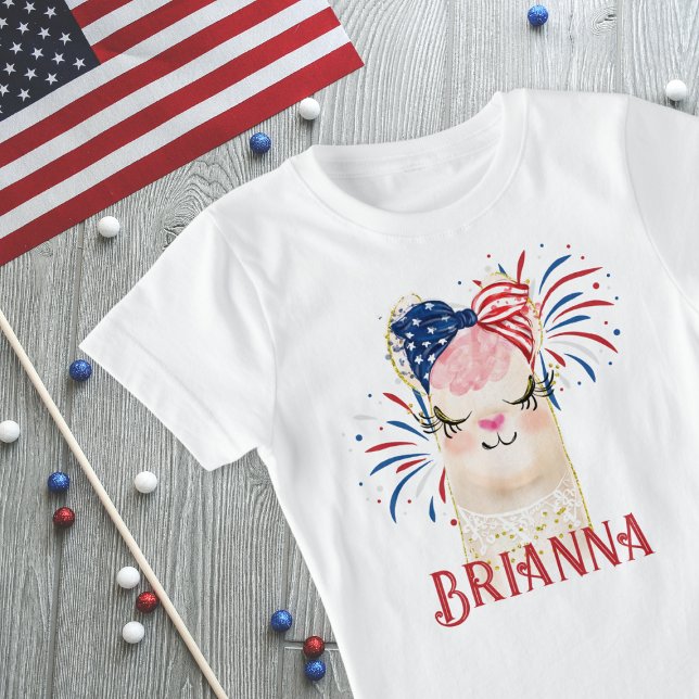 llama Flag Hair Tie and Fireworks Personalised  T-Shirt (Creator Uploaded)