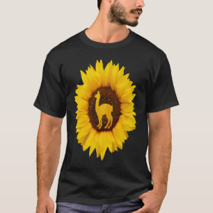 Llama For Women Men Alpaca Animal Sunflower T-Shirt