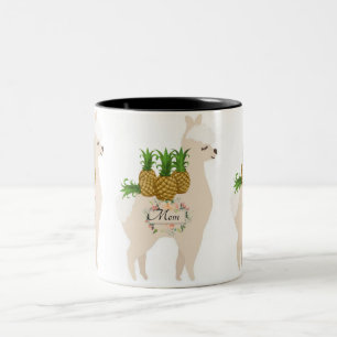 Llama Fruit Pineapple Floral Mug