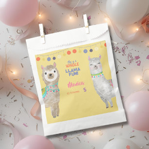 LLama fun, colorful kids birthday in yellow Favour Bags