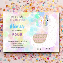 LLama fun, colorful kids birthday