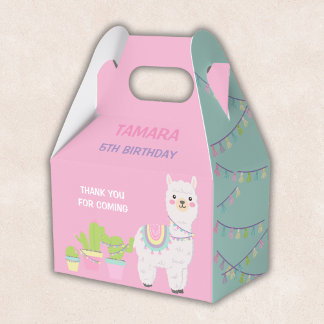 LLAMA FUN PINK Favour Box