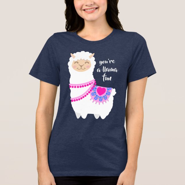 Llama fun pun Valentine Tri-Blend Shirt (Front)