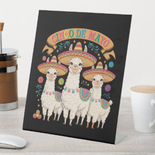 Llama Funny Cinco De Mayo Fiesta Party Pedestal Sign