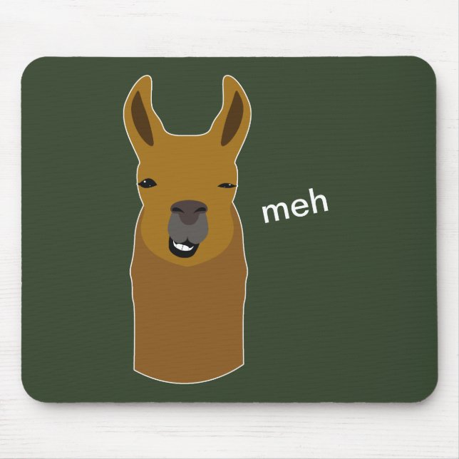 Llama Funny Face Mouse Pad (Front)