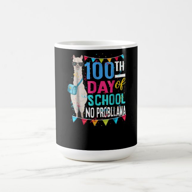 Llama Gift | 100 Days Of School No Prob Llama Coffee Mug (Center)