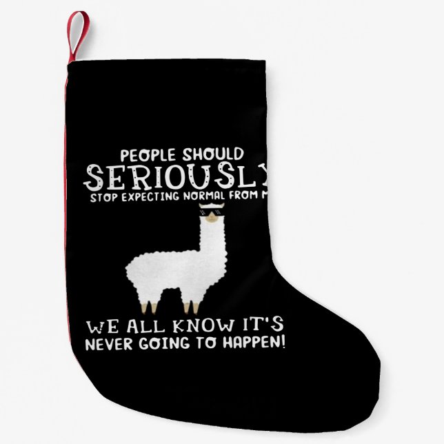 Llama Gift | People should seriously Small Christmas Stocking (Front)