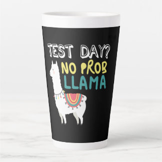 Llama Gift | Test Day No ProbLlama Funny Costume Latte Mug