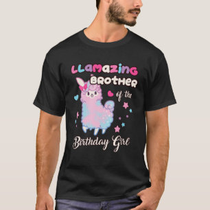 Llama Girl Brother of the Birthday Girl Llamazing T-Shirt