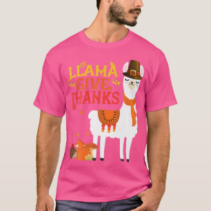 Llama Give Thanks Funny Llama Pilgrim thanksgiving T-Shirt