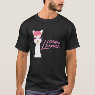 Llama Grandma Pink Sunglasses Sassy Cute Animal Fa T-Shirt