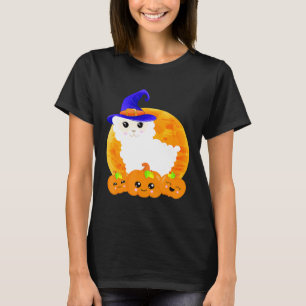 Llama Halloween Costume Cute Pumpkin Faces Animal T-Shirt