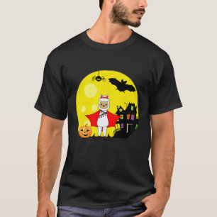 Llama Halloween Costume Devil Spooky Full Moon Sce T-Shirt