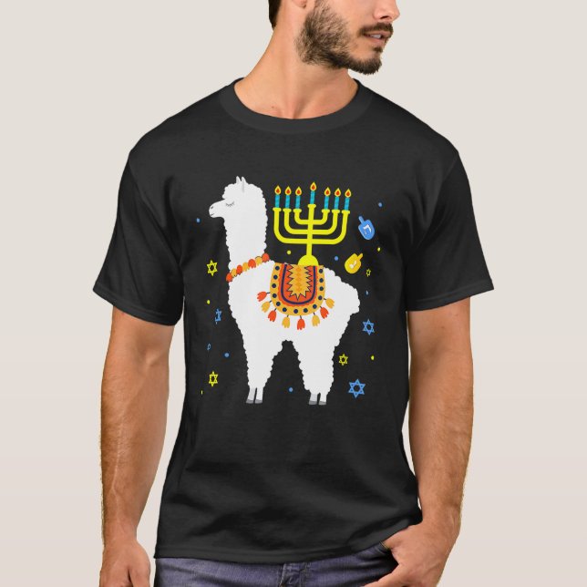 Llama Hanukkah Happy Hanukkah Llama Lover Chanukah T-Shirt (Front)