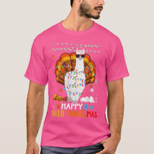 Llama Happy Hallothanksmas Halloween Thanksgiving T-Shirt