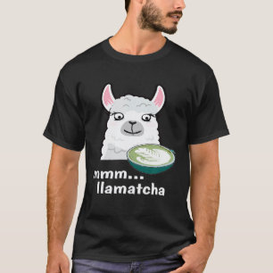 LLAMA HAVING A CUP OF GREEN MATCHA TEA T-Shirt