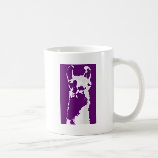 llama head in purple coffee mug (Right)