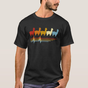 Llama Heartbeat Retro Vintage Animal Lover T-Shirt