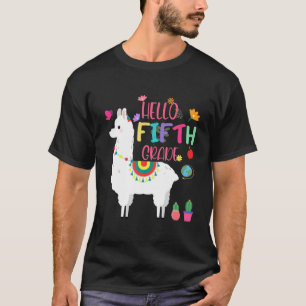 Llama Hello Fifth Grade 2021 2022 Team 5Th Grade T T-Shirt