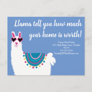 Llama Home Value Mailer Estate Agent Marketing Postcard