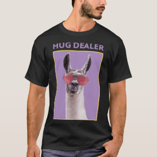 Llama Hug Dealer  Humour Pun Adult Graphic T-Shirt