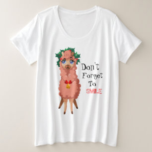 llama in Christmas      Plus Size T-Shirt