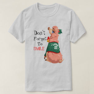 llama in Christmas T-Shirt