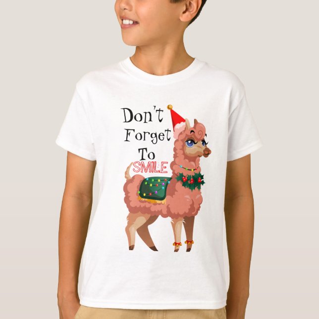 llama in Christmas   T-Shirt (Front)