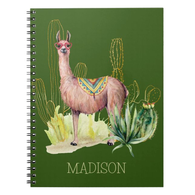 Llama in Desert Notebook (Front)
