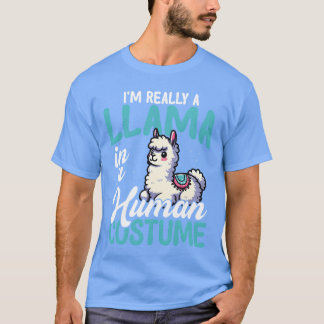 Llama in Human Costume Funny friends T-Shirt