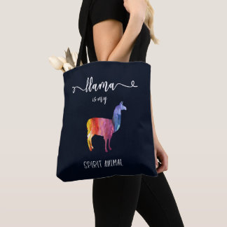 Llama is my spirit animal. Funny Cute Watercolor Tote Bag