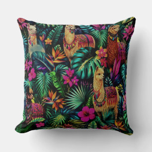 Llama Jungle Dreams Seamless Surface Pattern Cushion