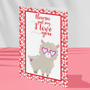 Llama Just Say I Love You Valentine's Day Holiday Card