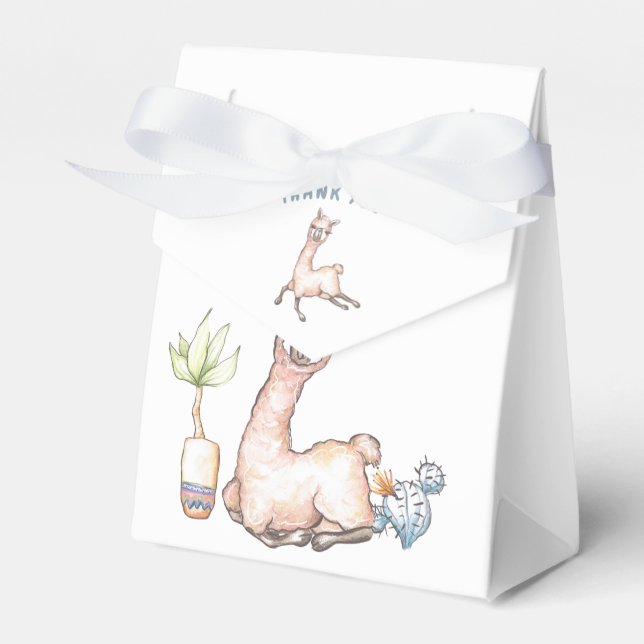 Llama Kids Birthday Party Favour Box (Front Side)