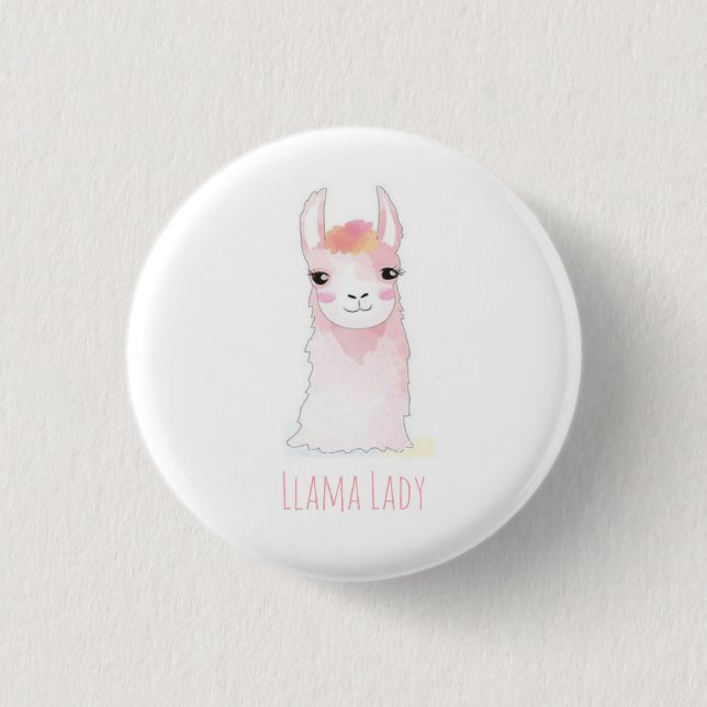 Llama Lady Button (Front)