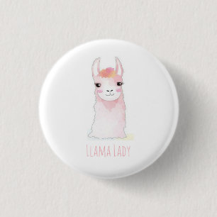 Llama Lady Button