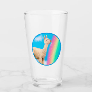Llama Licking Rainbow Glass